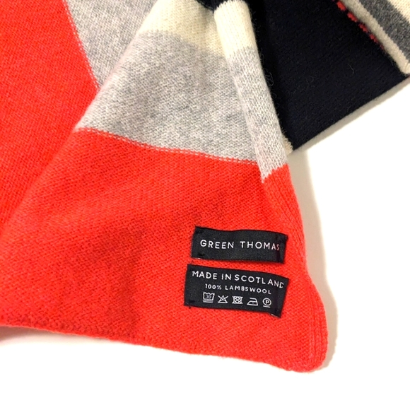 Green Thomas Blanket Scarf Merino Lambswool - Picture 9 of 11